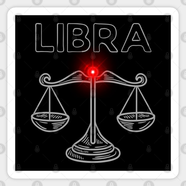 Libra | Evil Red Lighted Scale Sticker by MysticZodiac